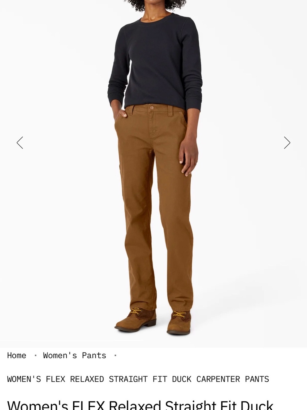 Women’s Relaxed Straight Duck Carpenter Jeans - Brown NWT 14r